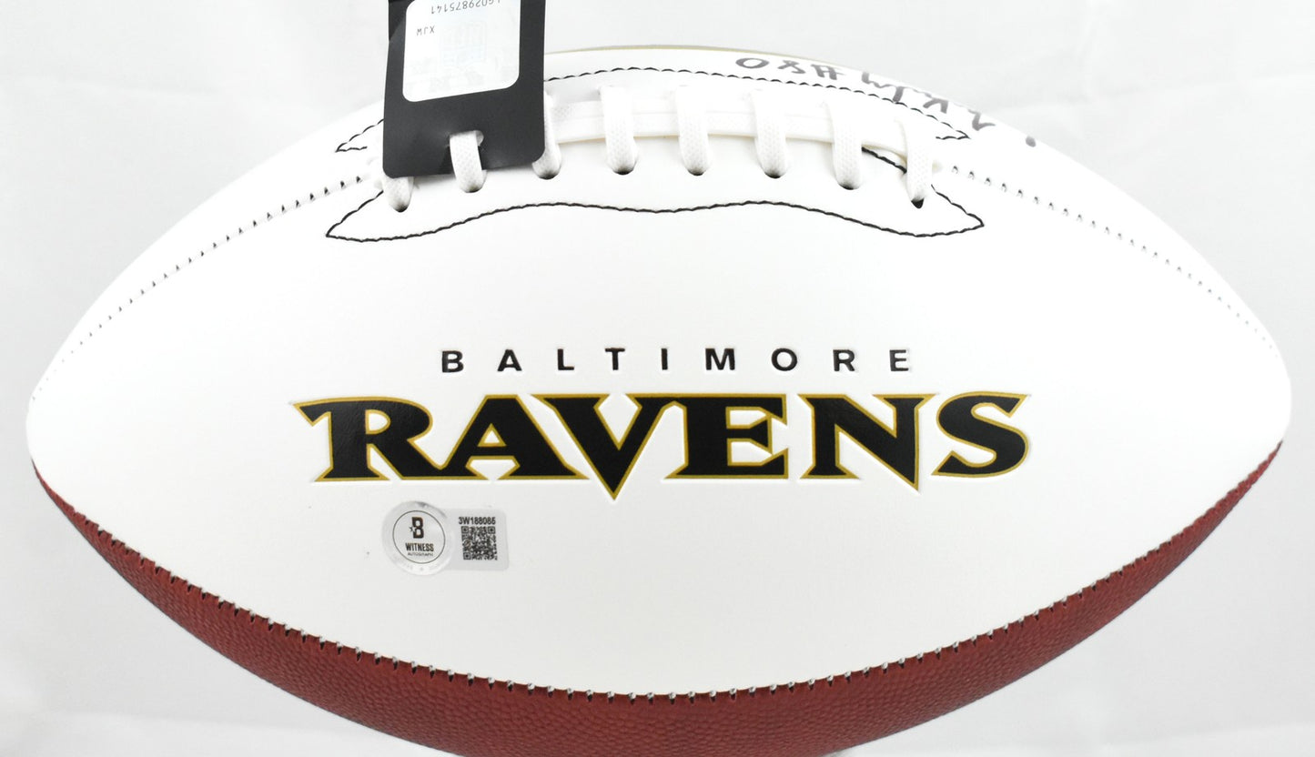 Isaiah Likely Signed Baltimore Ravens Logo Football