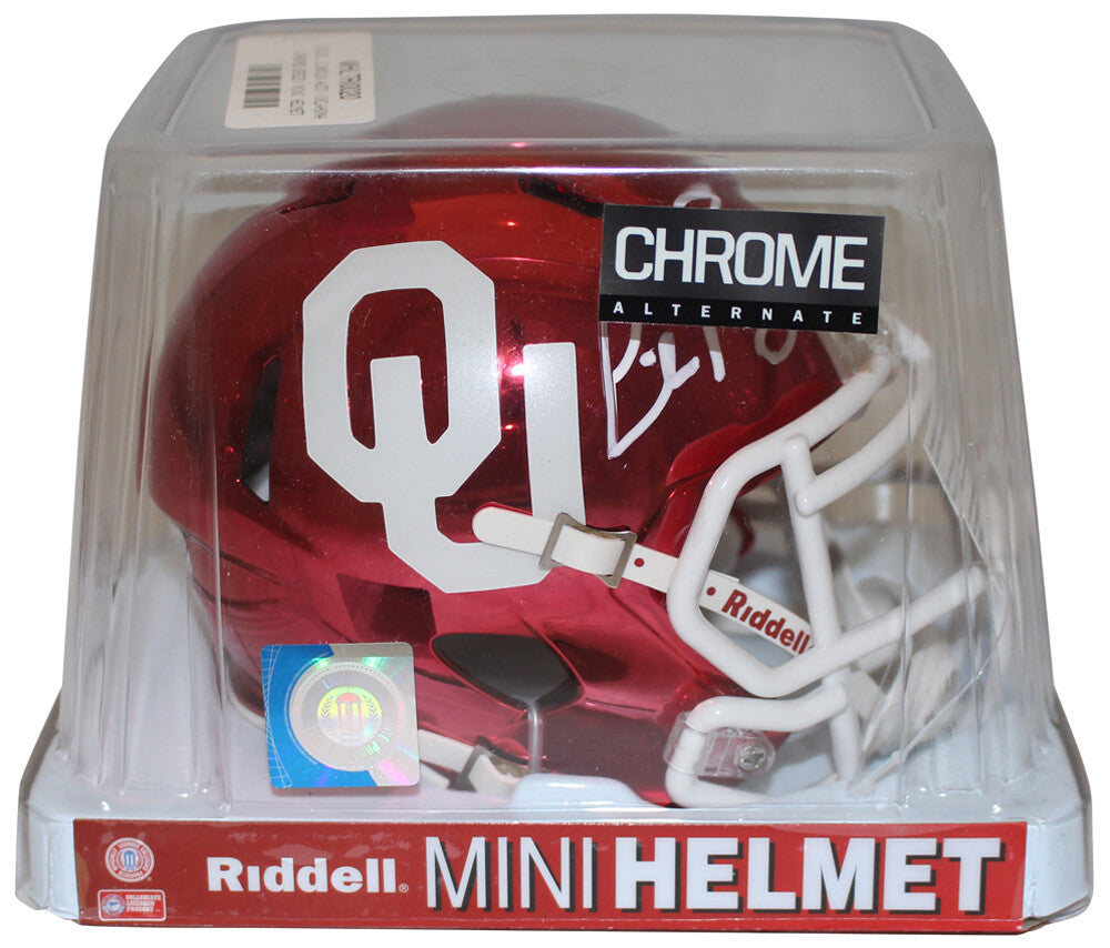 Lincoln Riley Autographed Oklahoma Sooners Chrome Mini Helmet