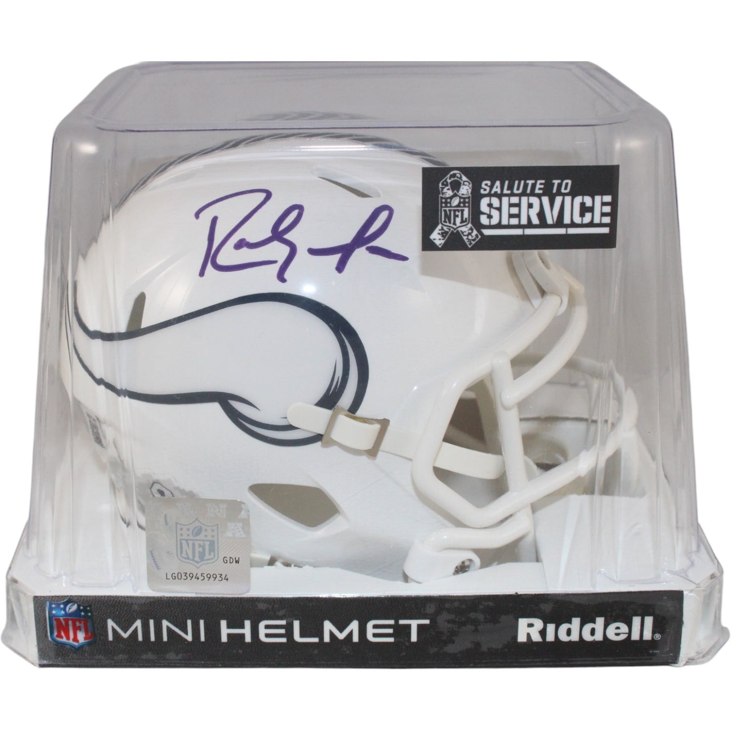 Randy Moss Signed Minnesota Vikings 2024 Salute to Service Mini Helmet