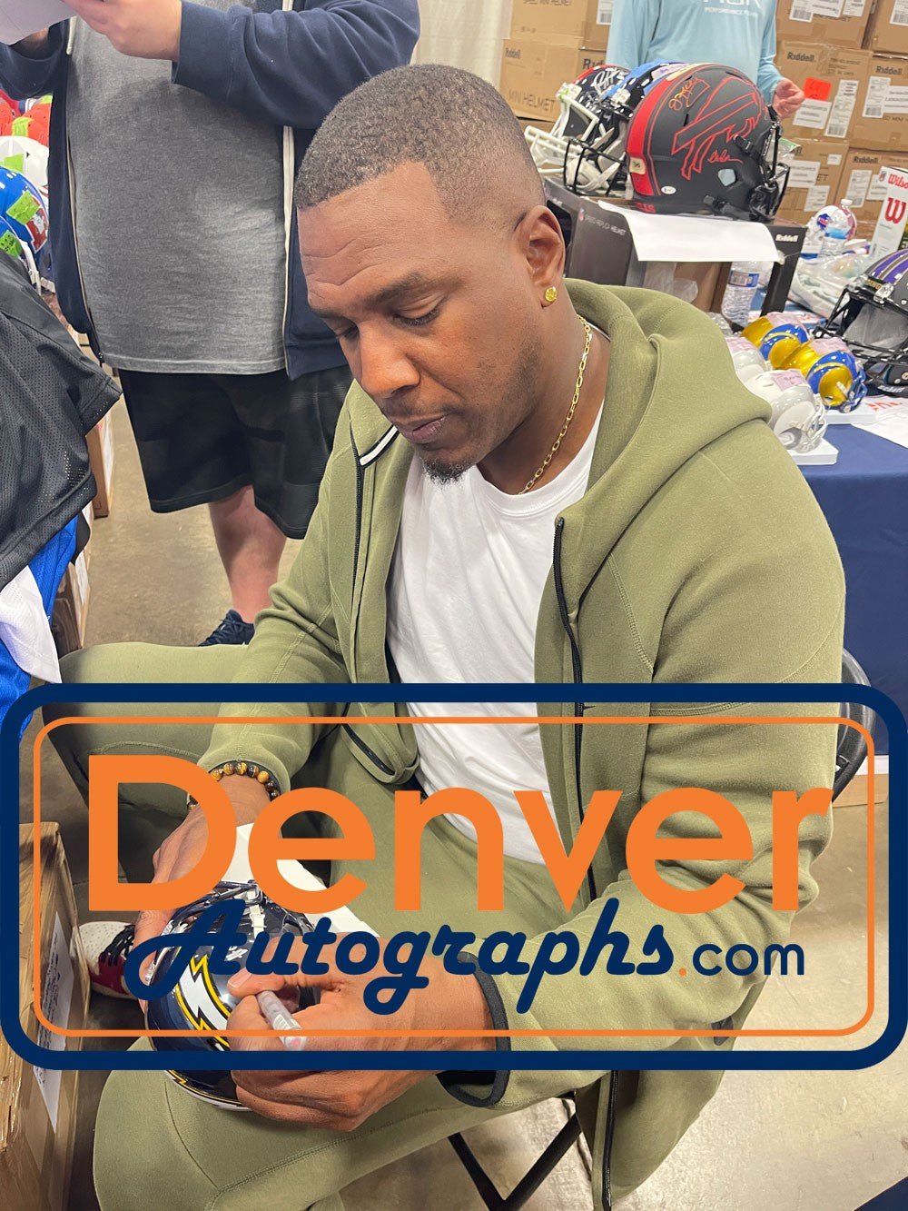 Antonio Gates San Diego Chargers Autographed Throwback Mini Helmet w/ HOF