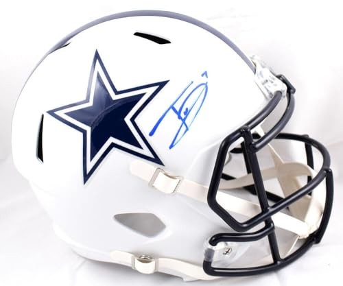 Trevon Diggs Autographed Dallas Cowboys Full Size Flat White Speed Helmet