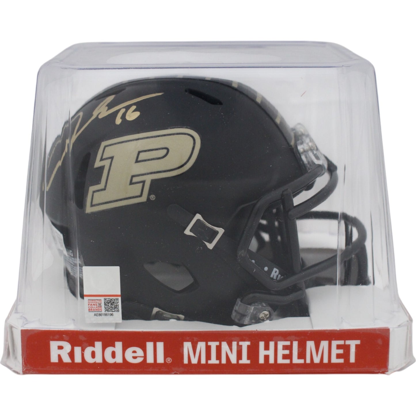 Aidan O'Connell Autographed Purdue Boilermakers Black Mini Helmet