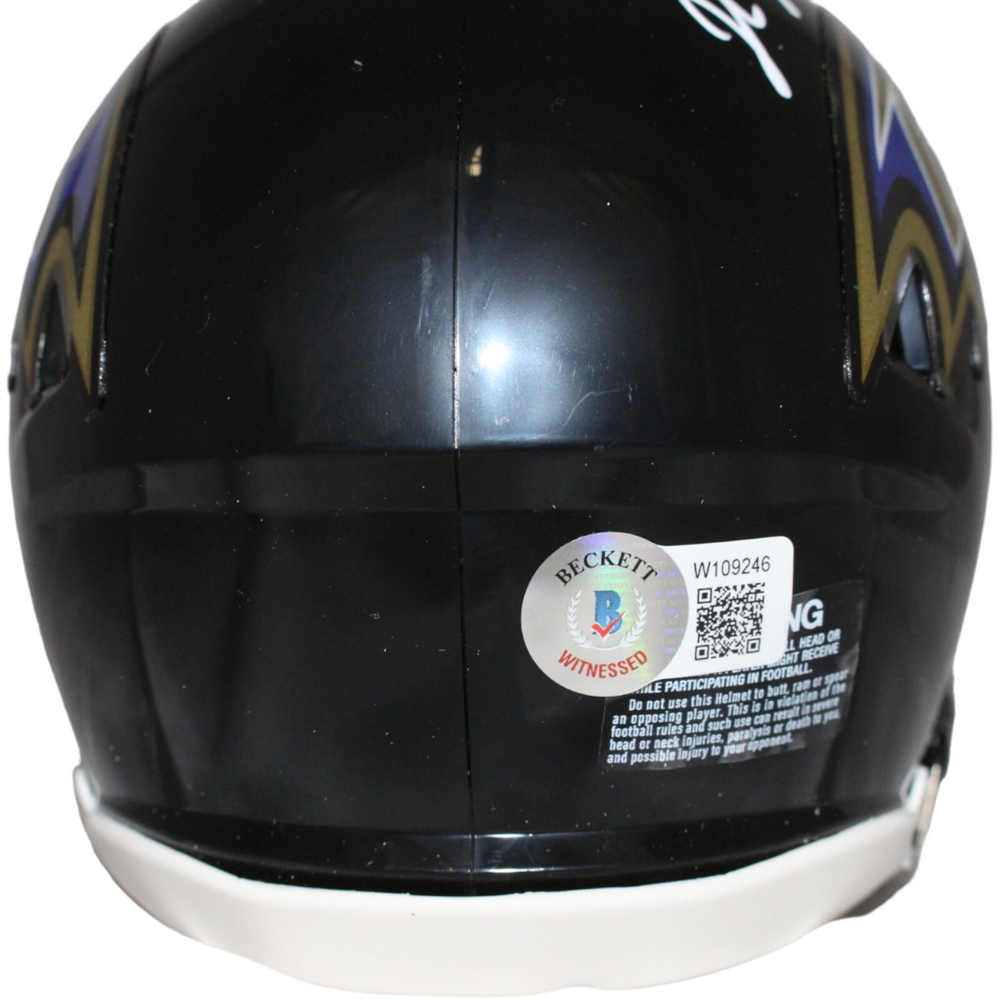 Jonathan Ogden Baltimore Ravens Signed Speed Mini Helmet (Beckett COA)