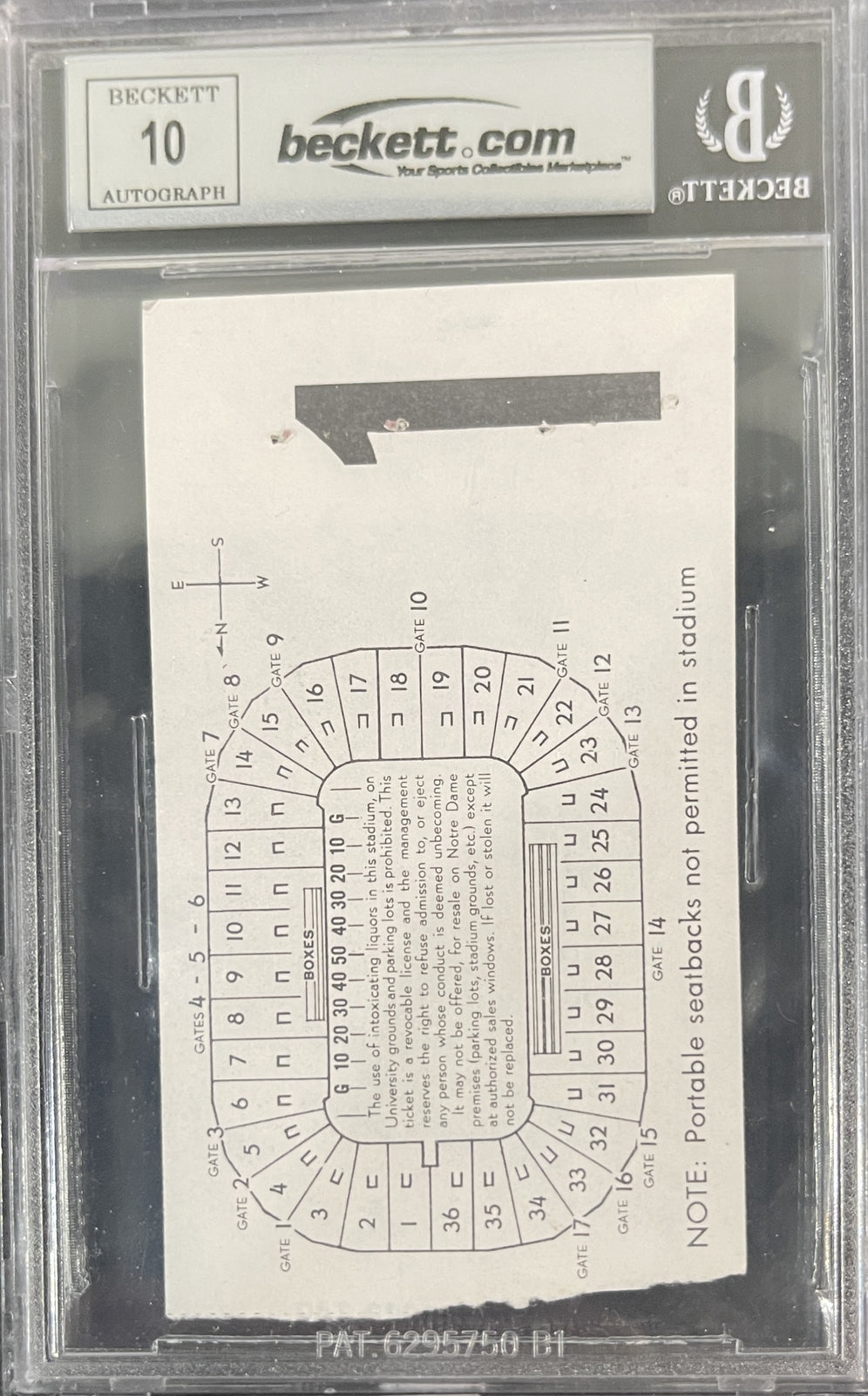Tony Dorsett Signed Pittsburgh Panthers Ticket Stub 9/11/76 vs ND BAS Slab