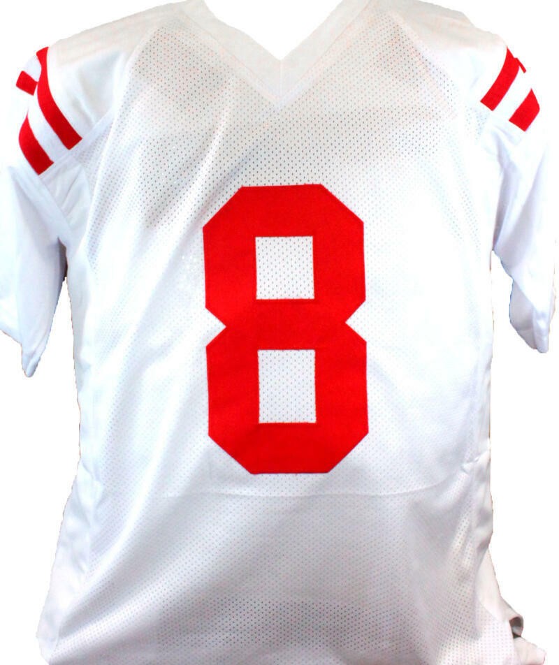 Elijah Moore Autographed White Custom College Style Jersey