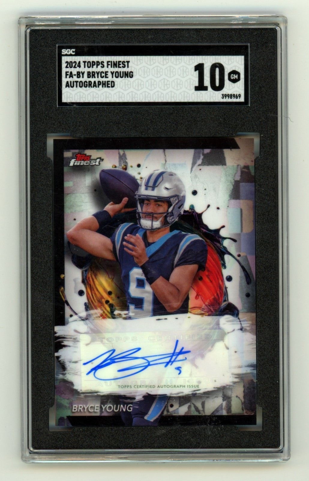 Bryce Young Signed 2024 Topps Finest Football Card SGC 10 Panthers