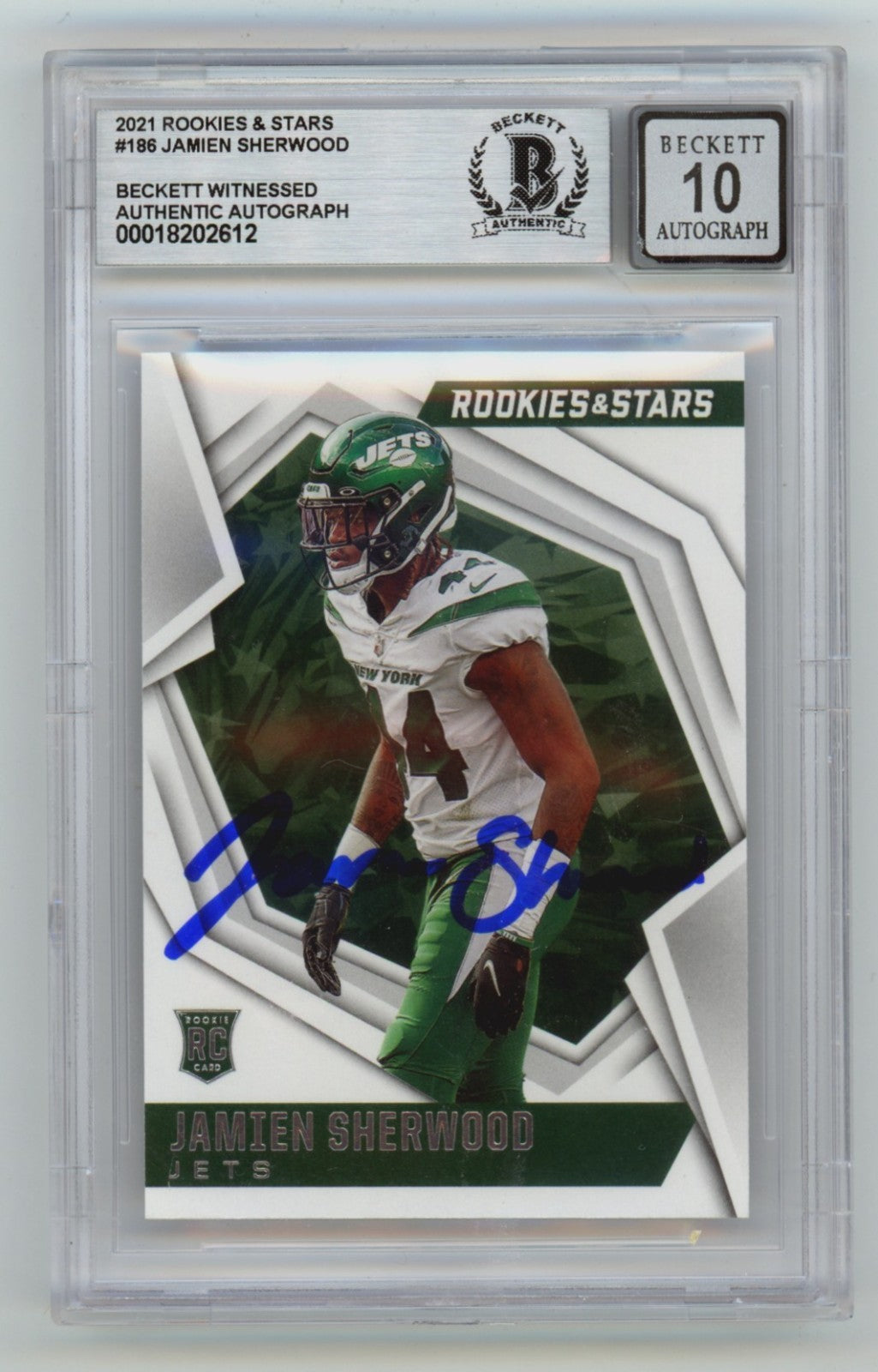 Jamien Sherwood Signed 2021 Panini Rookies & Stars #186 Card BGS 10 Auto