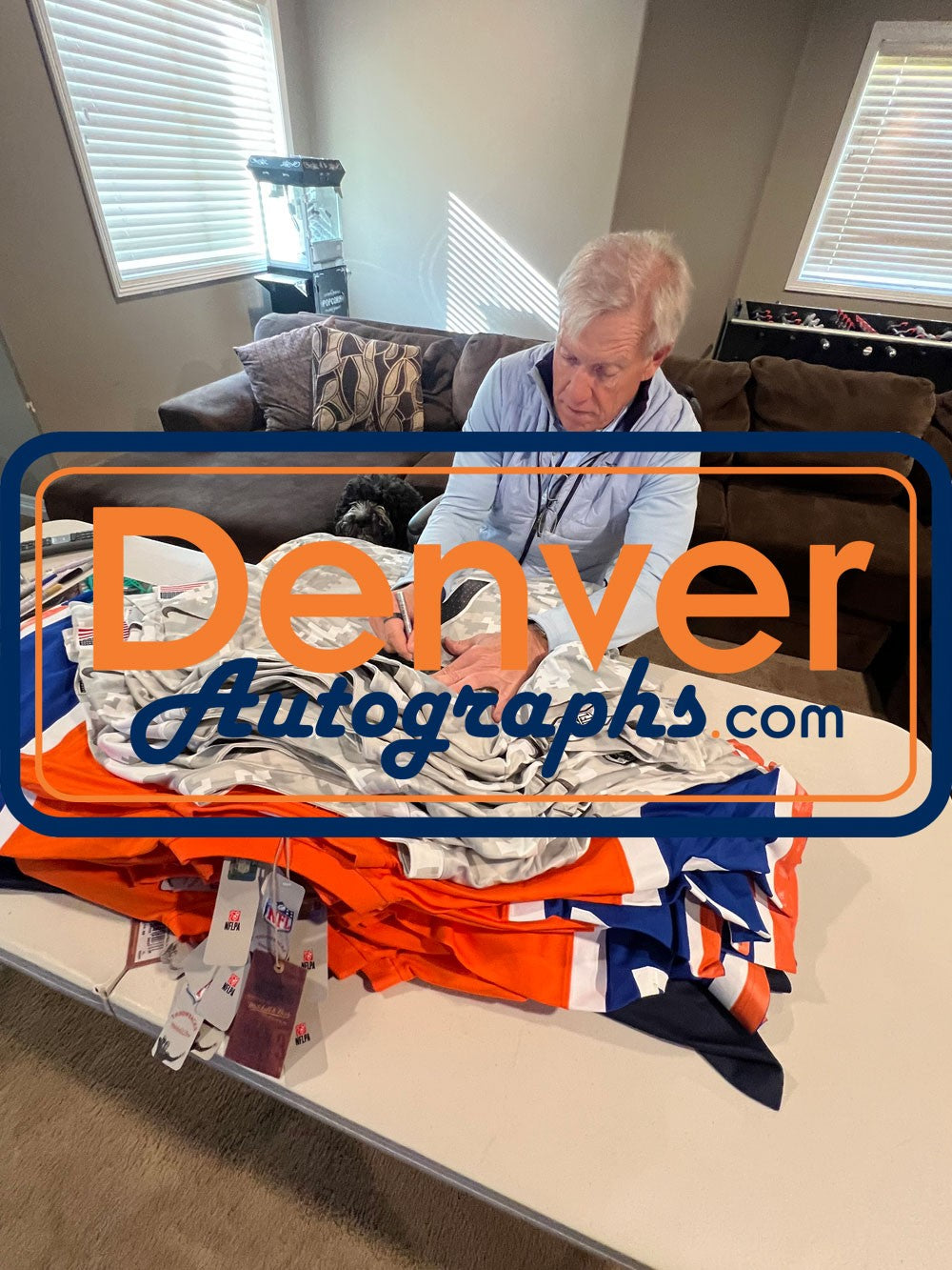 John Elway Signed Denver Broncos Nike Arctic Camo Jersey