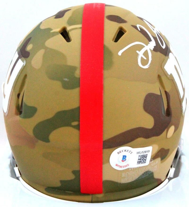 Daniel Jones Autographed New York Giants Camo Mini Helmet
