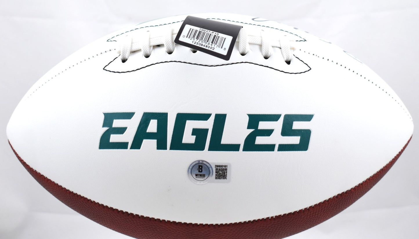 Brian Westbrook Signed Philadelphia Eagles Logo Football - Black