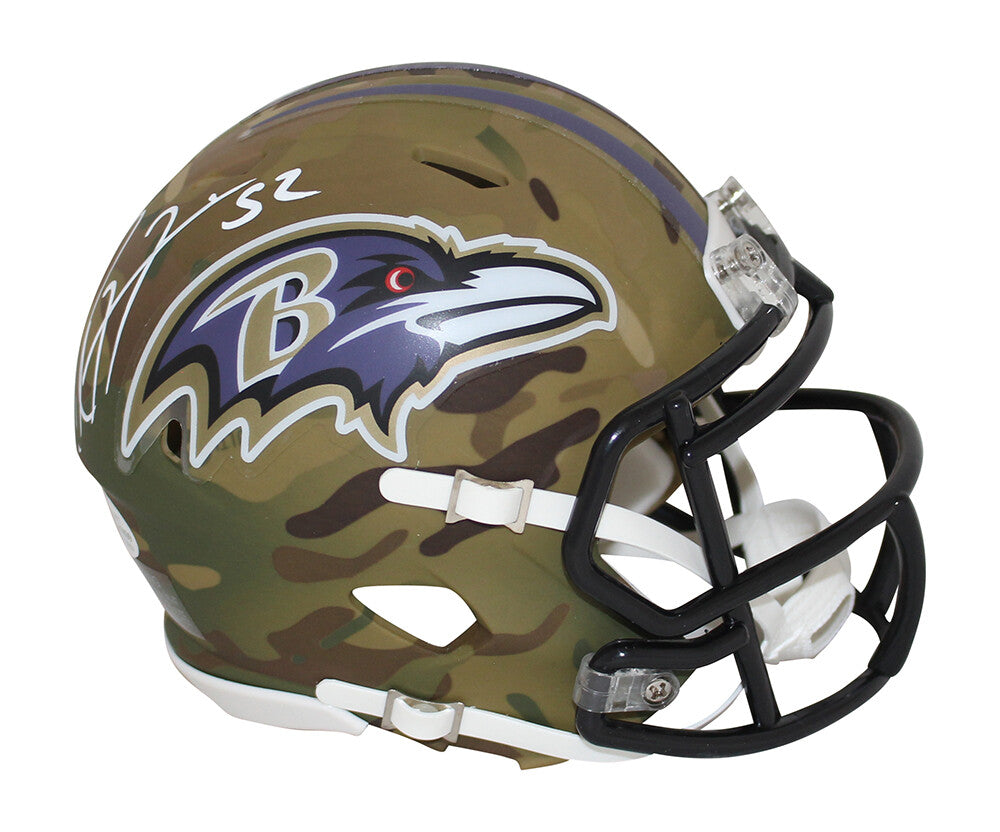 Ray Lewis Signed Baltimore Ravens Camo Mini Helmet Beckett COA
