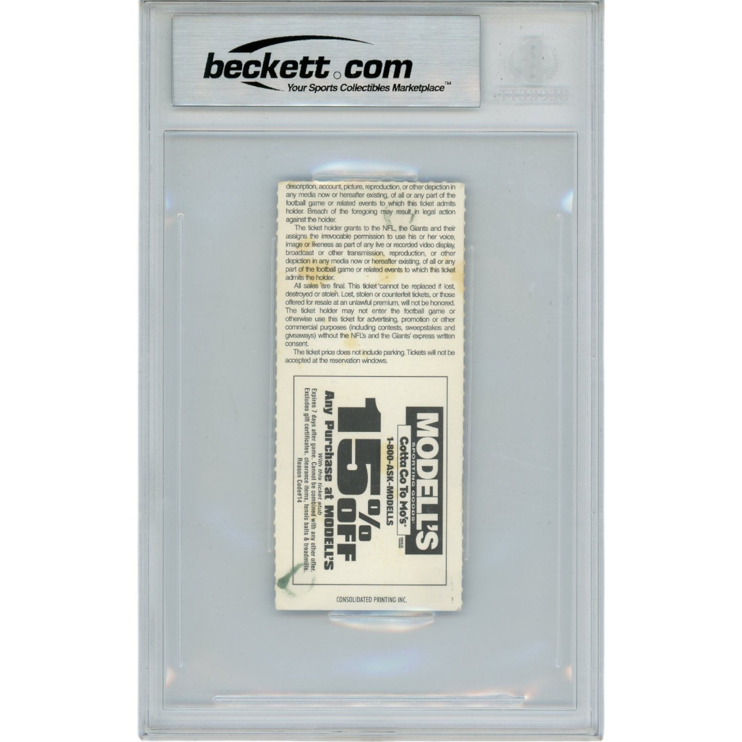 Michael Strahan Autographed New York Giants Ticket Stub (12/1/02) BAS