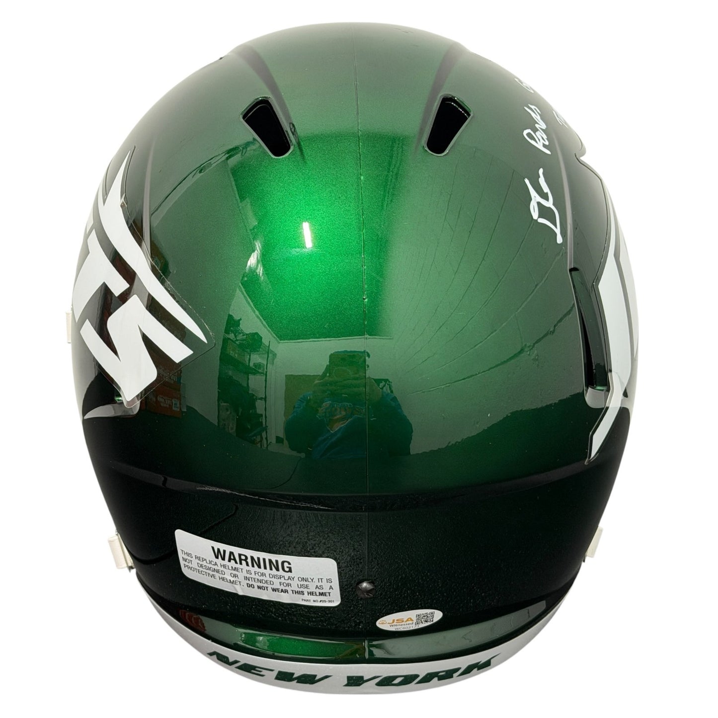 D'Angelo Ponds Signed New York Jets Speed Full Size Helmet w/ 2 Inscriptions