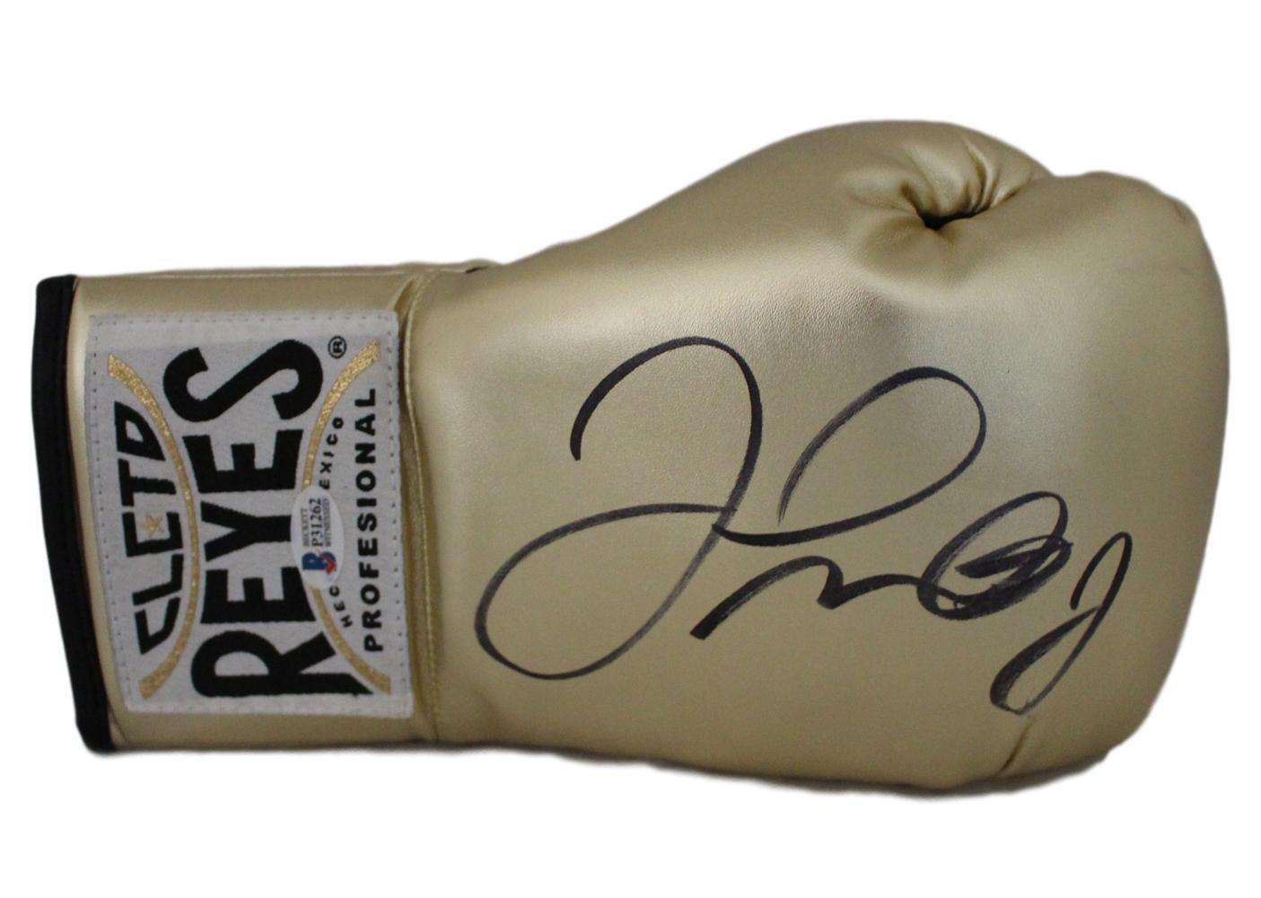 Floyd Mayweather Jr Signed Cleto Reyes Gold Boxing Glove (BAS)