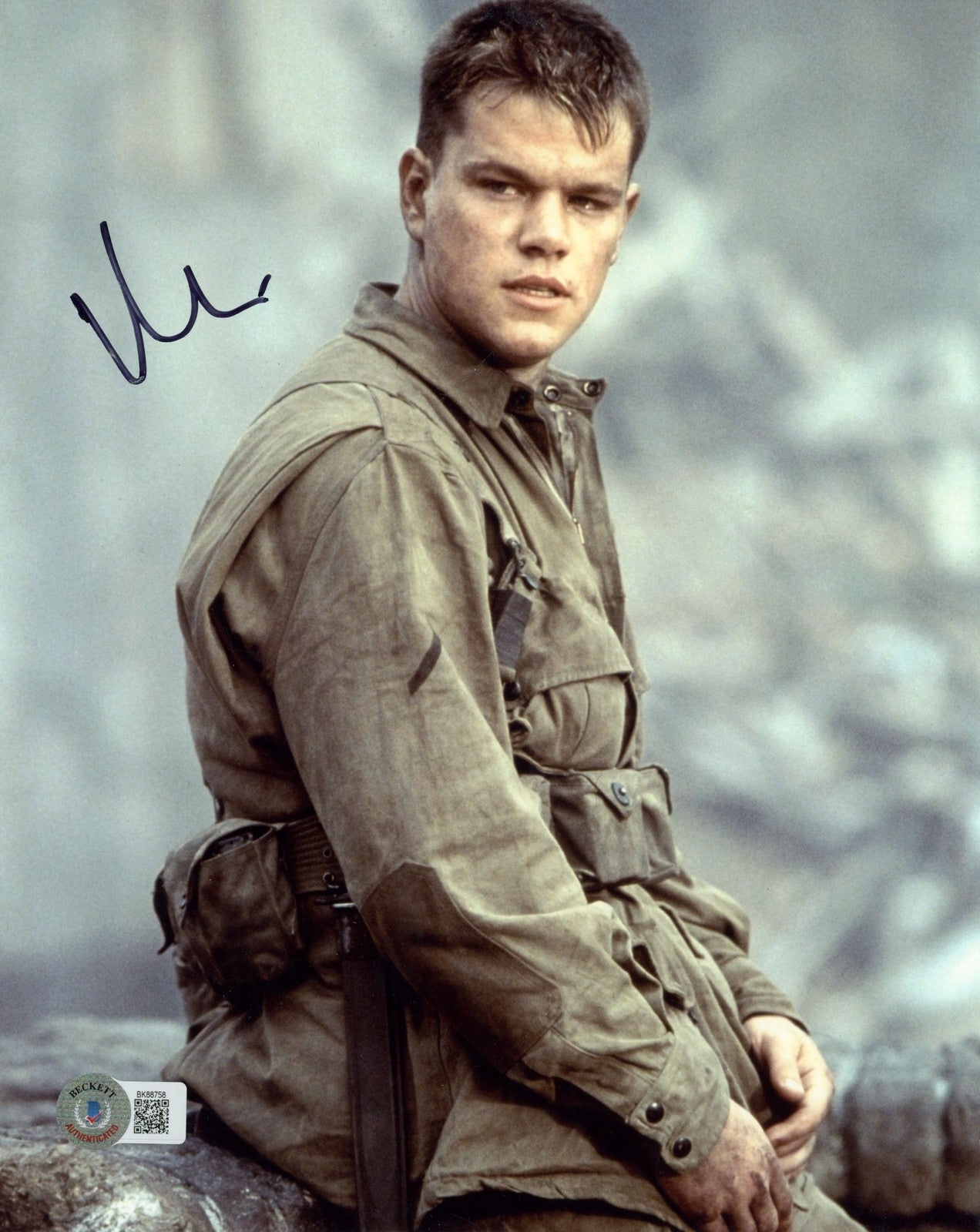 Matt Damon Autographed Saving Private Ryan 8x10 Photo Beckett BAS