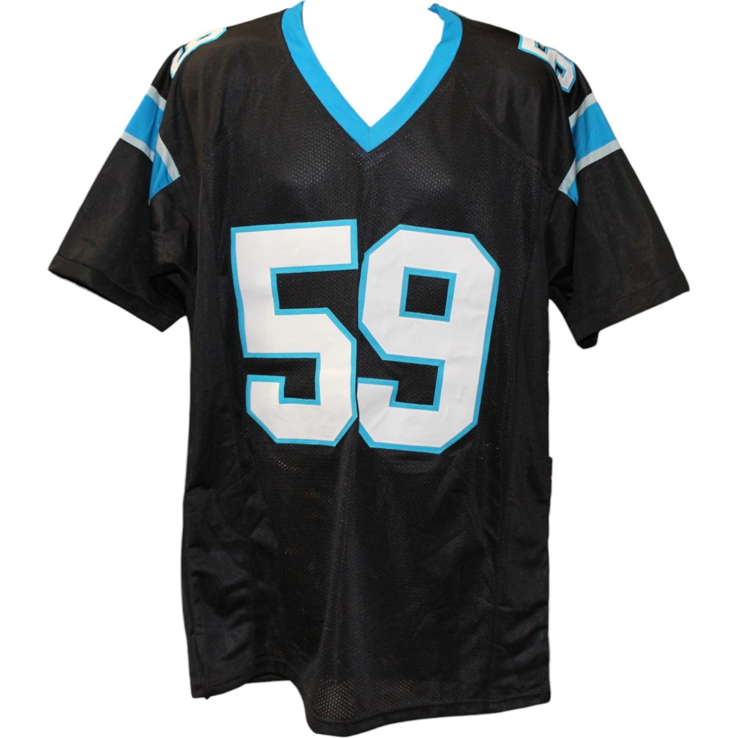 Luke Kuechly Autographed Black Custom Jersey (Beckett Witnessed)