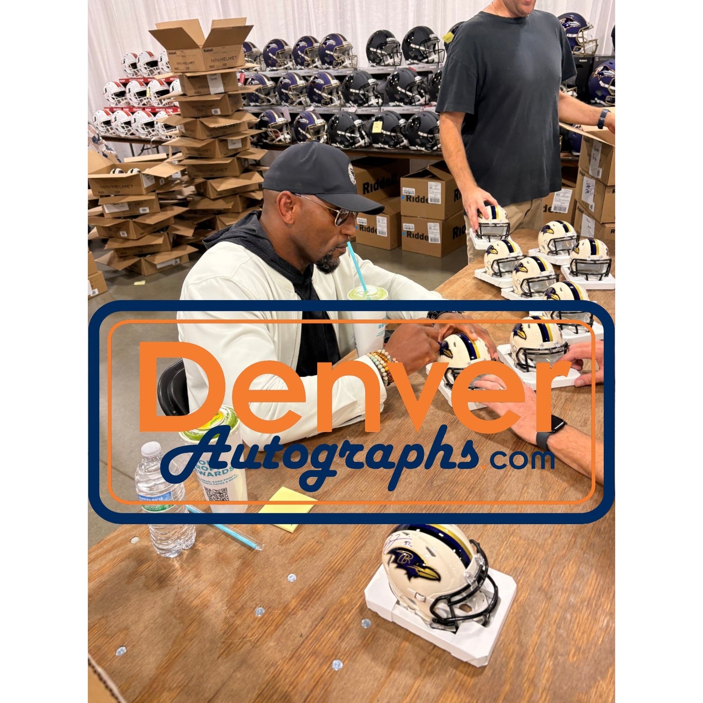 Ray Lewis Autographed Baltimore Ravens Throwback Mini Helmet
