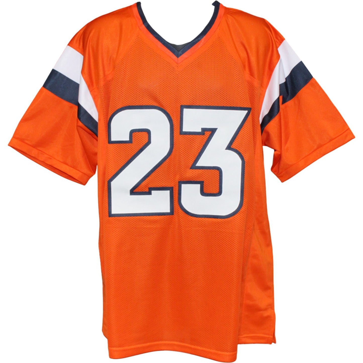 Jahdae Barron Autographed Custom Orange Jersey (Beckett Witnessed)