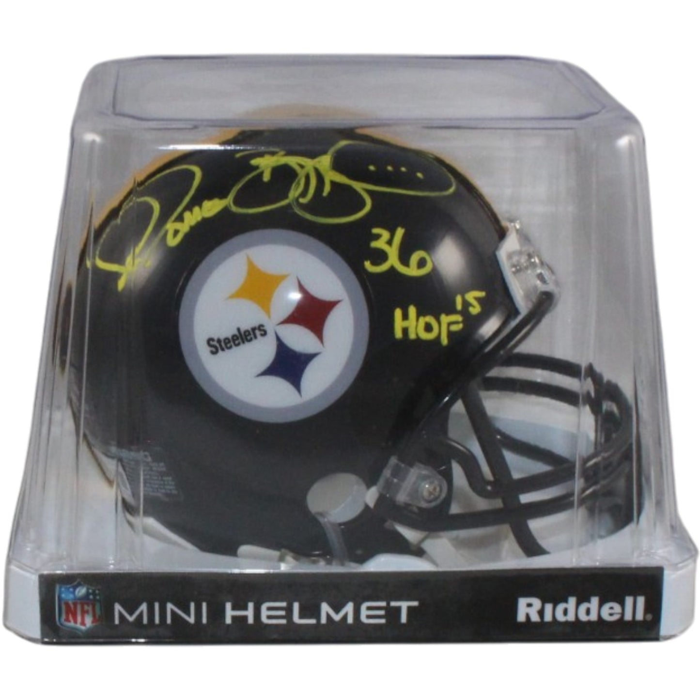 Jerome Bettis Signed Pittsburgh Steelers VSR4 Mini Helmet with HOF Inscription