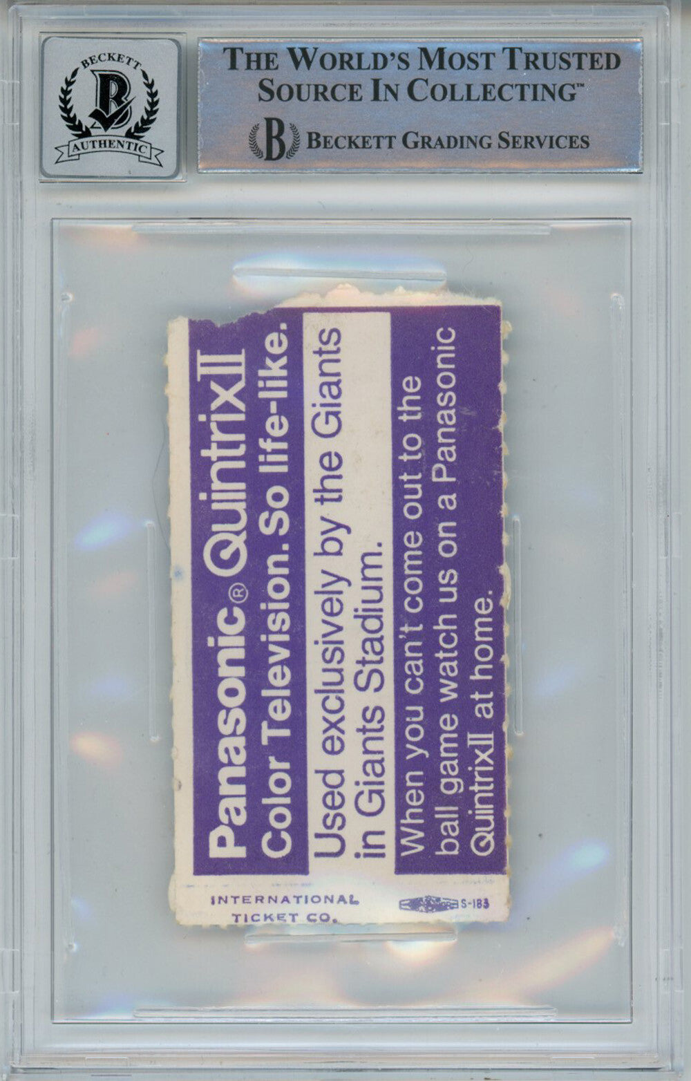 Tony Dorsett Autographed 1977 Cowboys vs Giants Ticket Stub Beckett 10