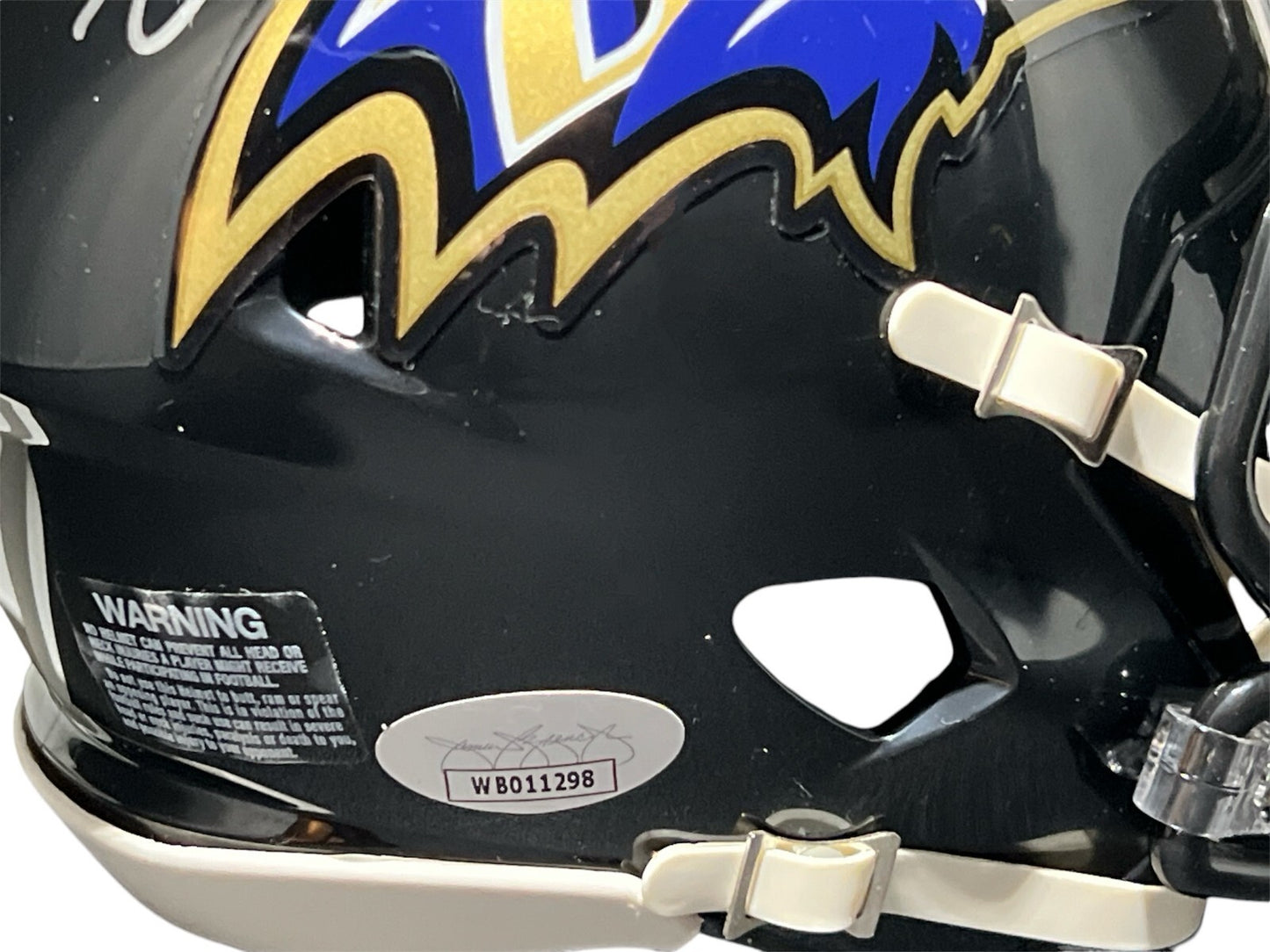 Zay Flowers Baltimore Ravens Signed Riddell Speed Mini Helmet JSA