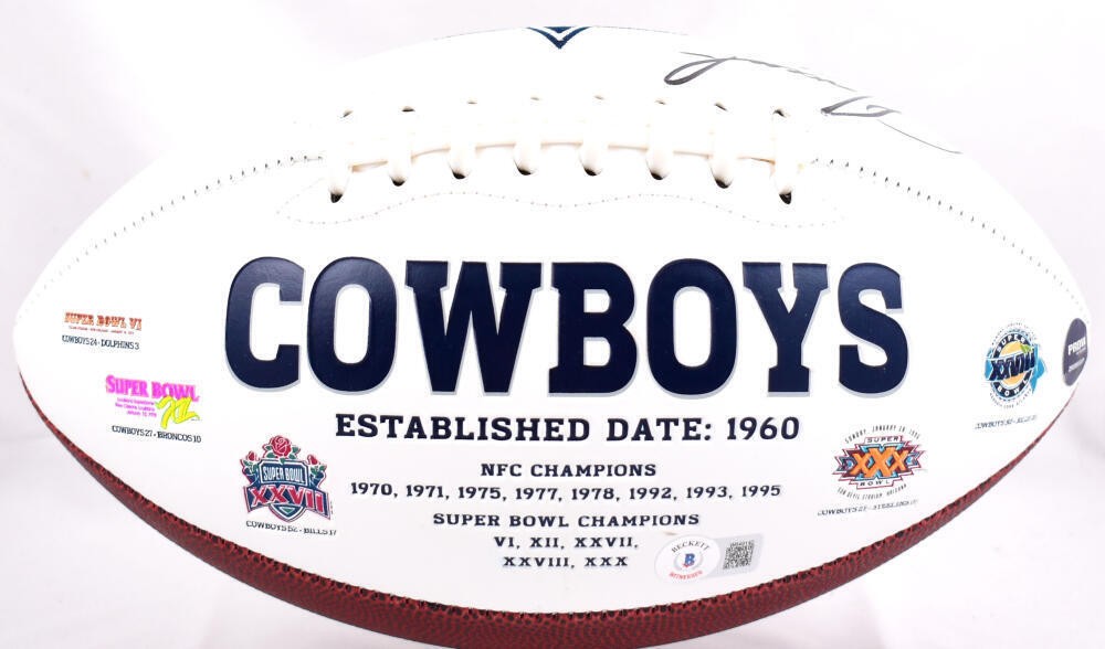 Jay Novacek Autographed Dallas Cowboys Logo Football