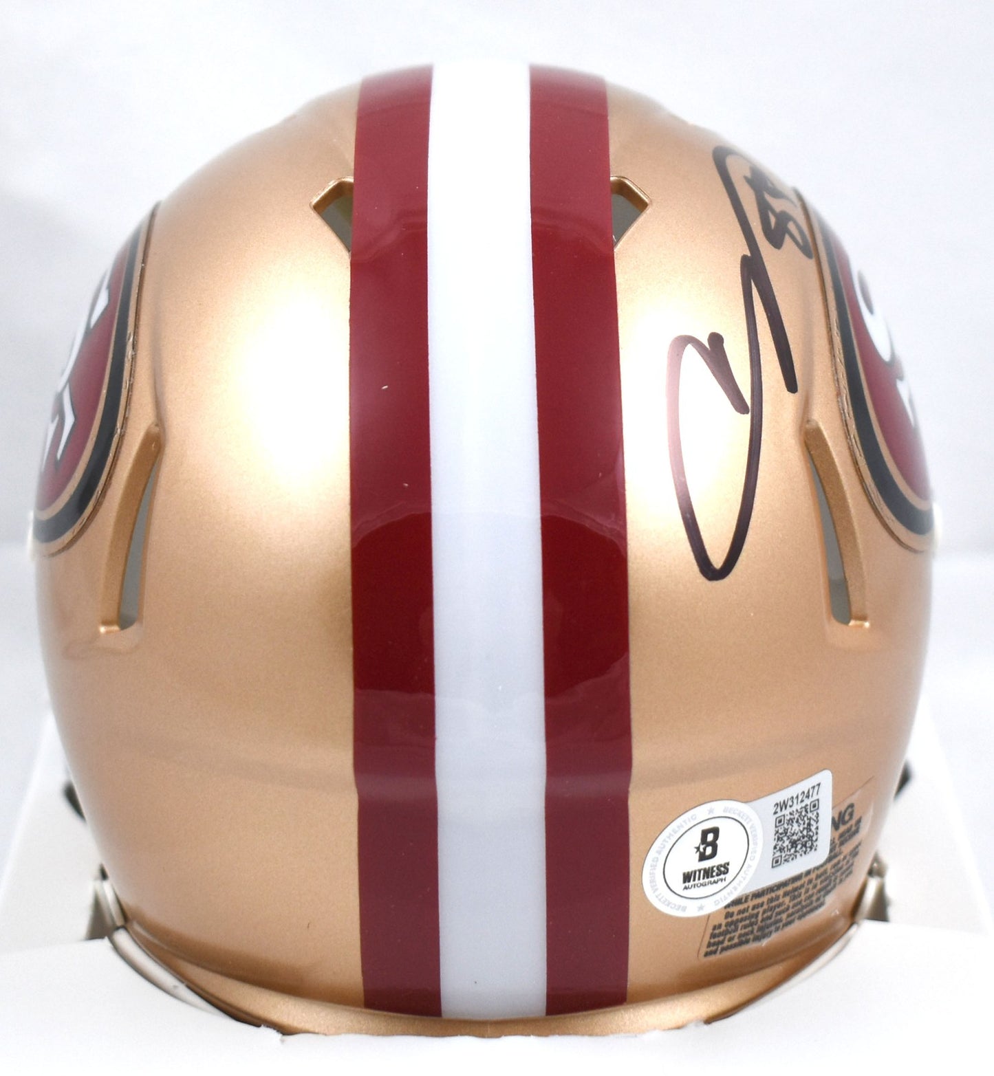 Vernon Davis Autographed San Francisco 49ers Black Speed Mini Helmet