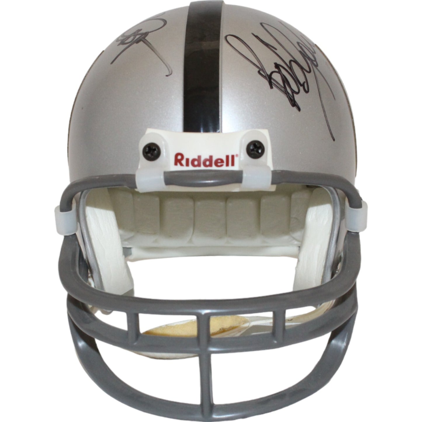 Dave Casper & Bob Golic Signed Raiders Replica Mini Helmet