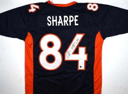 Shannon Sharpe Autographed Denver Broncos Custom Blue Jersey