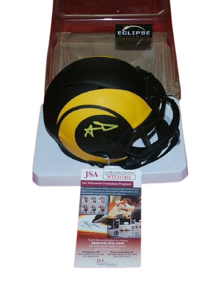 Aaron Donald Los Angeles Rams Signed Eclipse Speed Mini Helmet JSA COA (St. Louis), , 