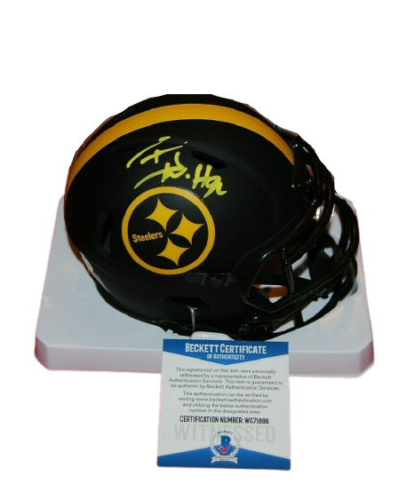 TJ Watt Pittsburgh Steelers Signed Eclipse Mini Helmet 1 (BAS COA)