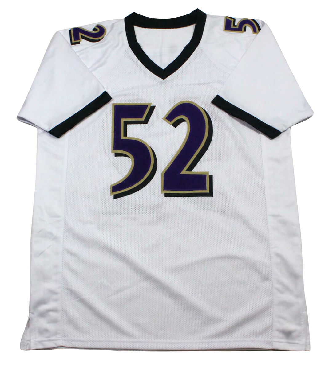 Ray Lewis Autographed White Pro Style Jersey w/HOF (BAS COA)