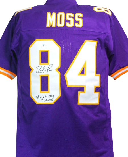 Randy Moss Minnesota Vikings Autographed Purple Pro Style Jersey (BAS COA)