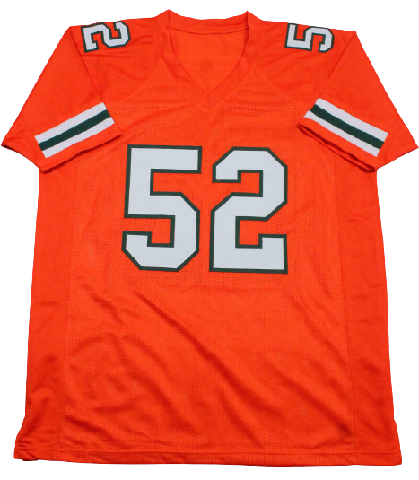 Ray Lewis Miami Hurricanes Signed Orange College Style Jersey (BAS COA)