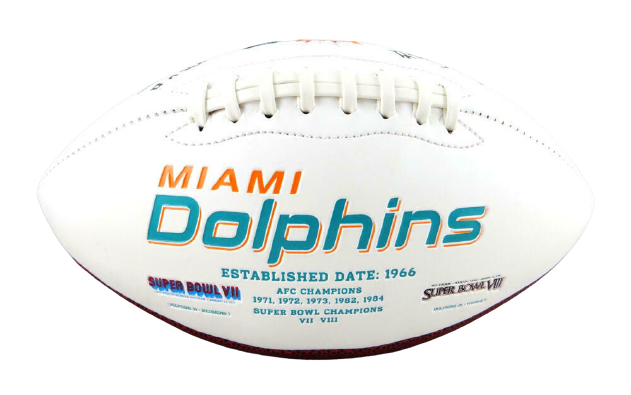 Jason Taylor Miami Dolphins Signed Miami Dolphins Logo Football with HOF (JSA COA)