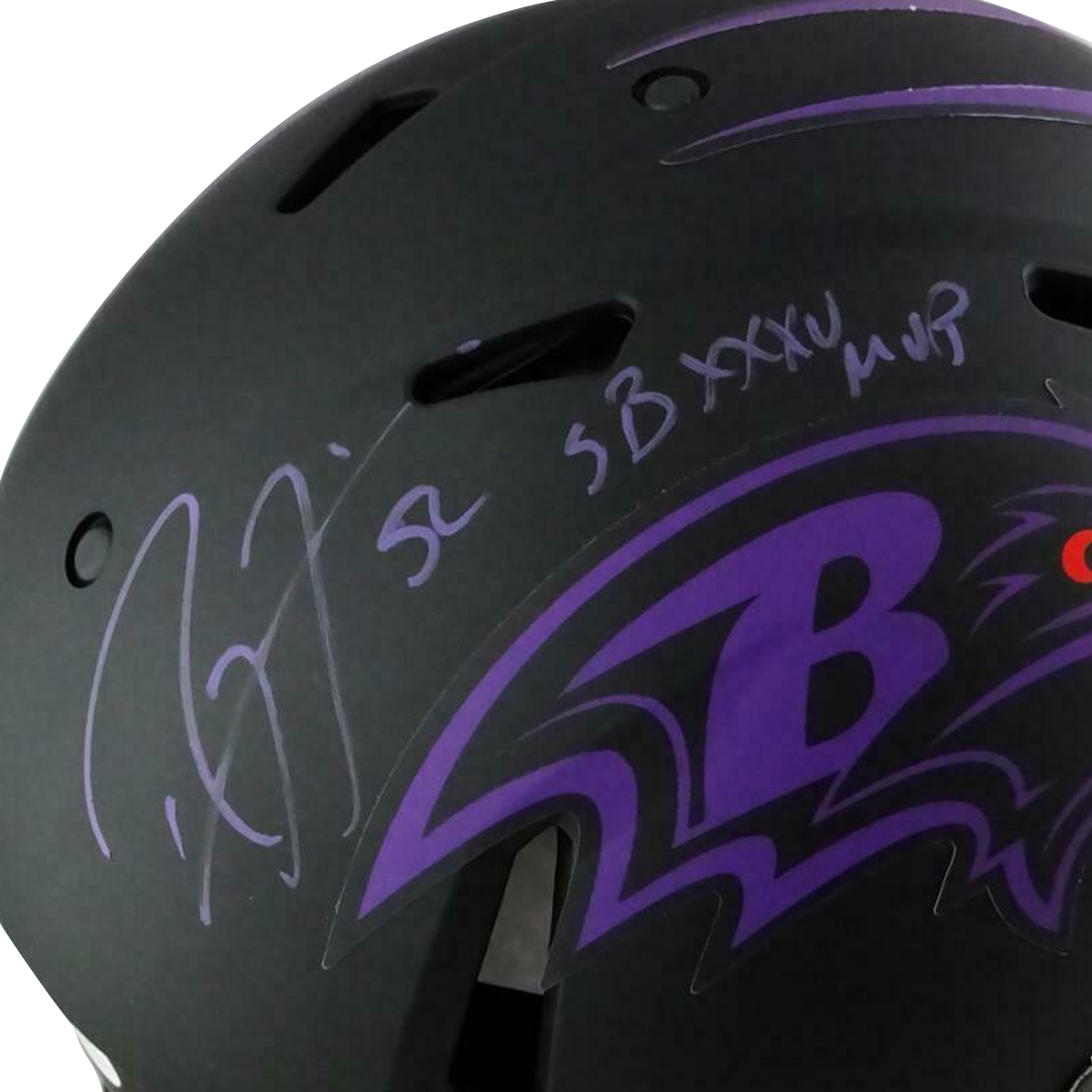 Ray Lewis Baltimore Ravens Signed F/S Speed Eclipse Authentic Helmet w/SB MVP (BAS COA)