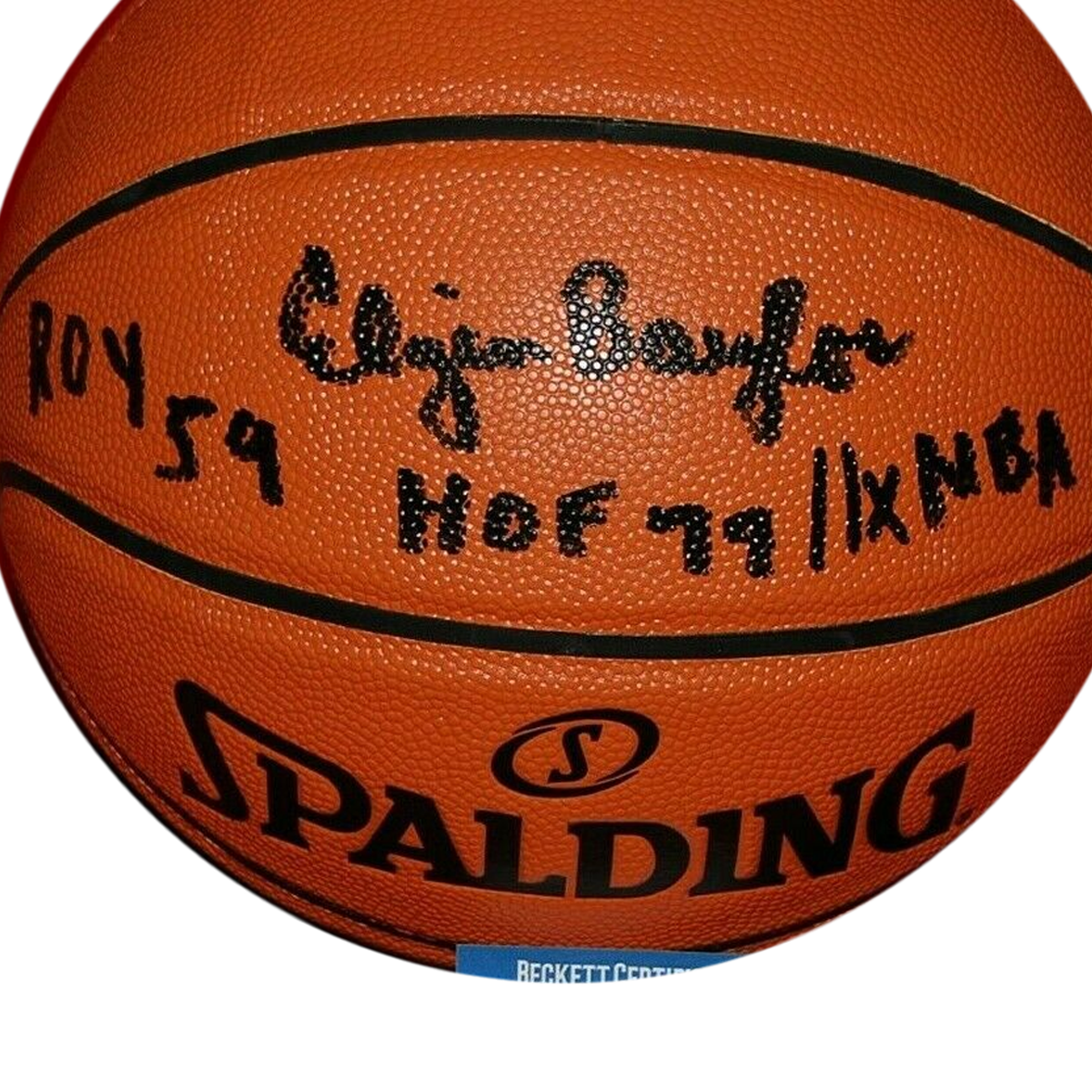 Elgin Baylor Los Angeles Lakers signed Basketball HOF 77 ROY 59 11X AS (Beckett COA)