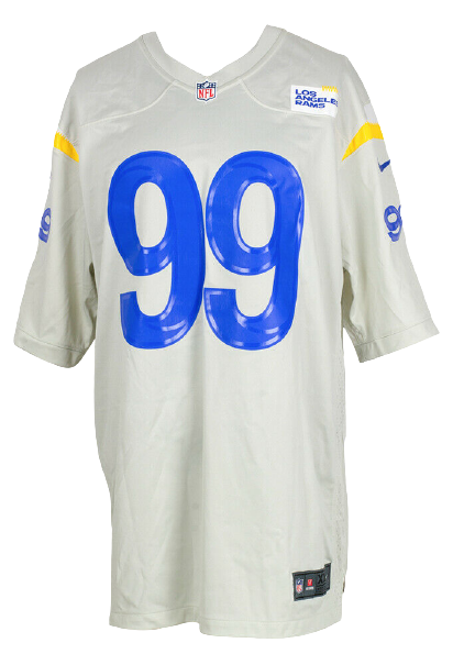 Aaron Donald Los Angeles Rams Signed Cream Nike Game Football Jersey (JSA COA), ,