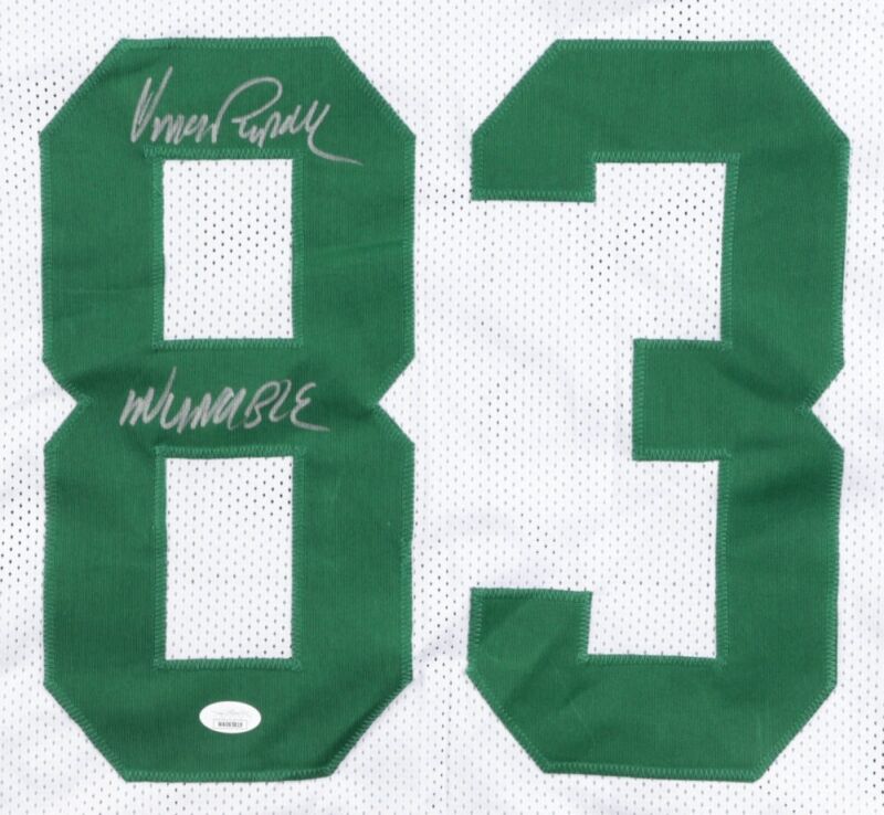 VINCE PAPALE "INVINCIBLE" SIGNED AUTOGRAPHED EAGLES GREEN CUSTOM JERSEY JSA COA