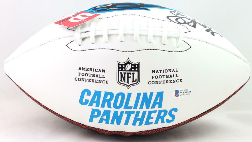 Luke Kuechly Carolina Panthers Signed Logo Football (BAS COA)