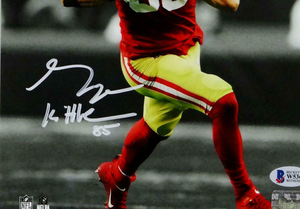 George Kittle San Francisco 49ers Signed SF 49ers 8x10 BW Spotlight PF Photo (BAS COA)