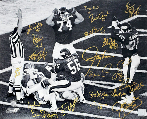 1986/1990 New York Giants Team Signed Super Bowl 16x20 Photo with 21 Signatures (SCHWARTZ), , 