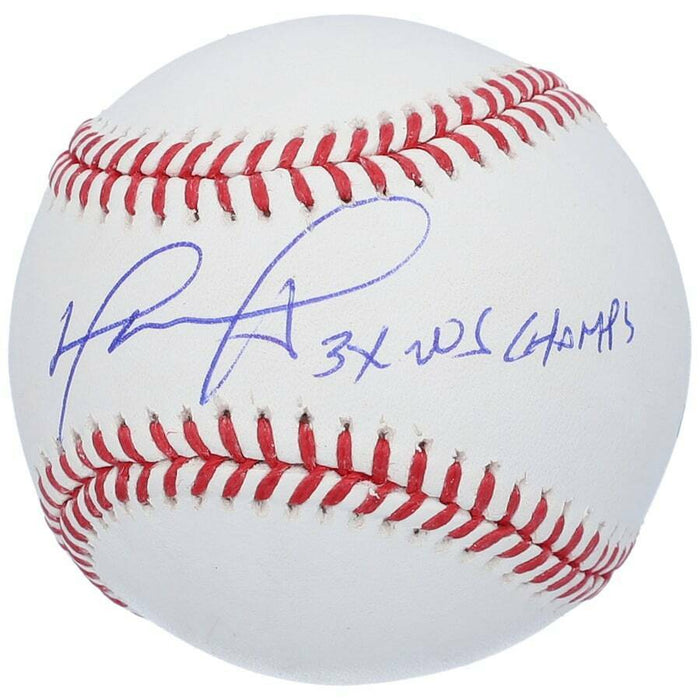 DAVID ORTIZ Boston Red Sox Signed "3x Ws Champs" Baseball (FAN COA)