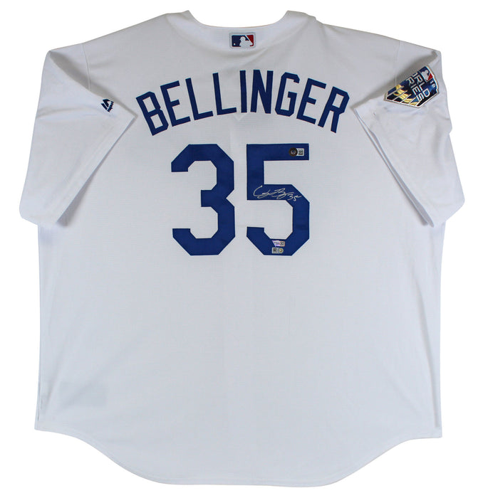 Cody Bellinger Los Angeles Dodgers Signed White Majestic Jersey w/ 2018 WS Patch BAS COA (Brooklyn)