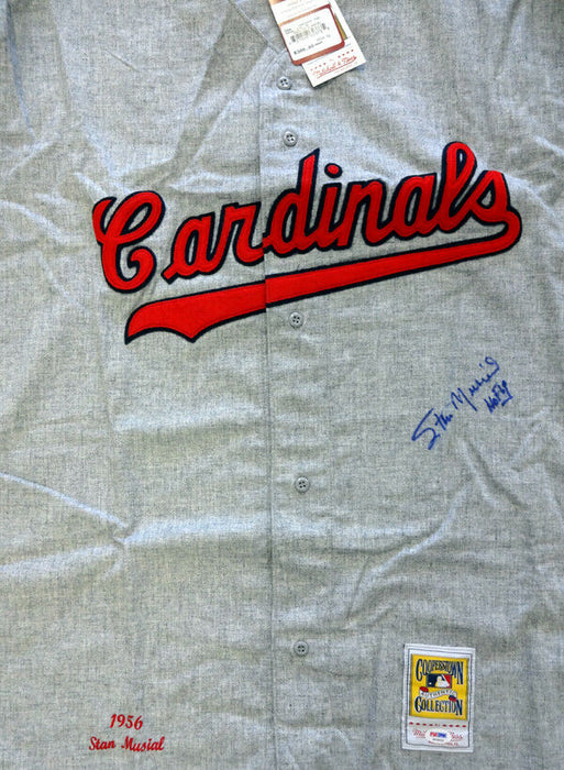 Stan Musial St. Louis Cardinals Signed Gray M&N Jersey with "HOF 69" 99167 (PSA COA)