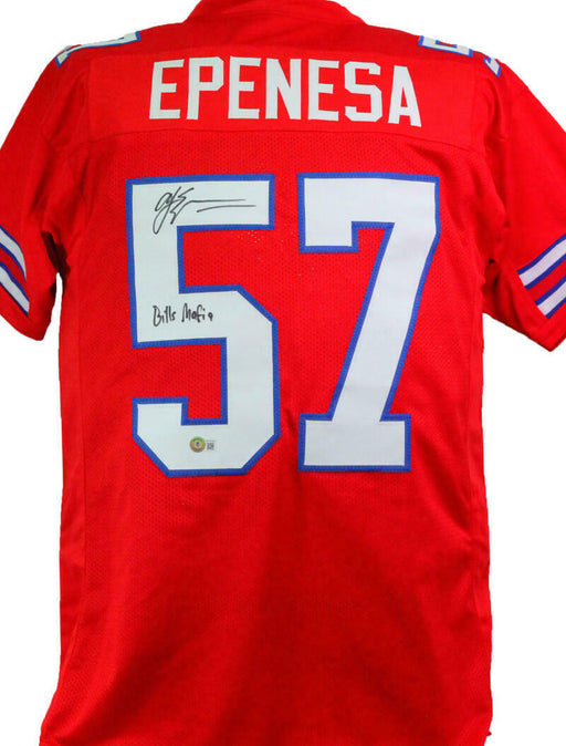 AJ Epenesa Autographed Red Pro Style Jersey w/ Bills Mafia (BAS COA), , 