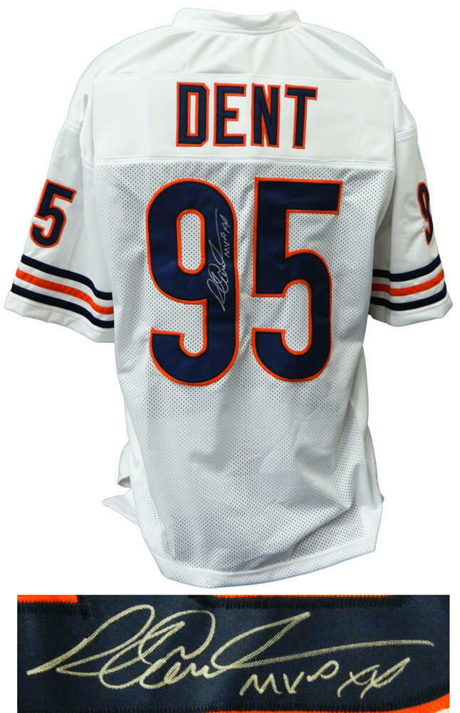 Richard Dent Chicago Bears Signed White Football Jersey w/MVP XX (SS COA)
