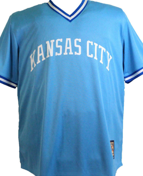 George Brett Kansas City Royals Autographed Blue Majestic Jersey- (BAS COA)