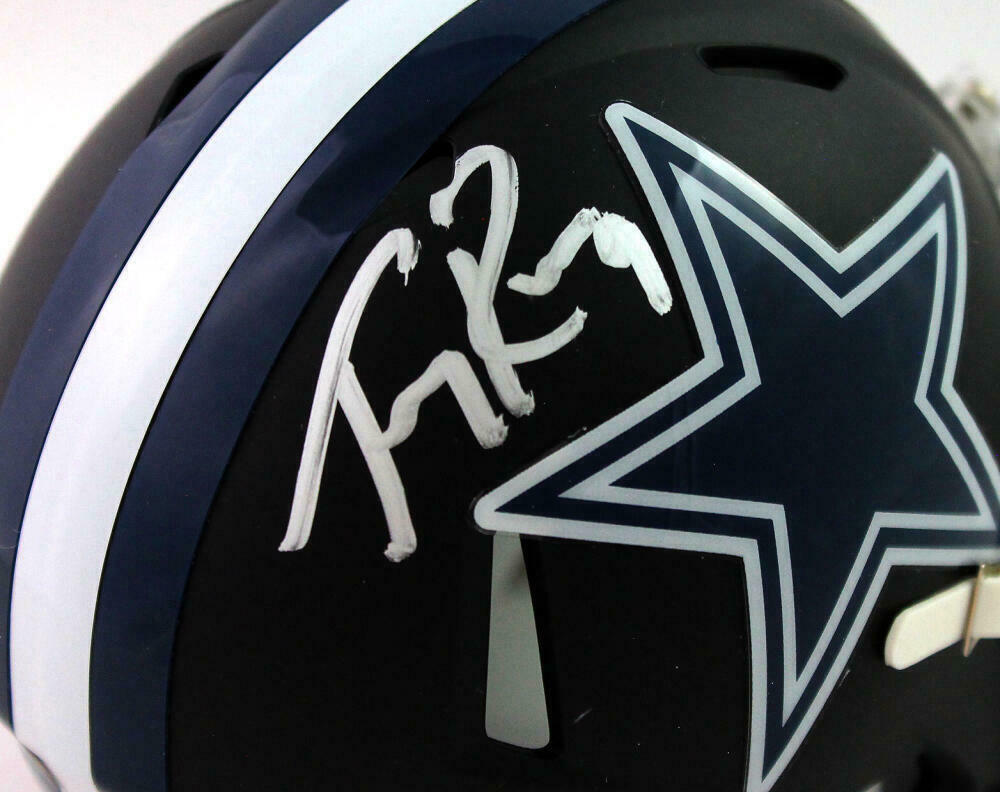 Tony Romo Signed Cowboys Flat Black Speed Mini Helmet -(BAS COA)