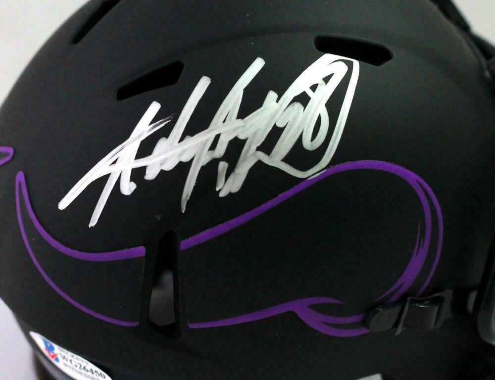 Adrian Peterson Minnesota Vikings Autographed Eclipse Mini Helmet-(BAS COA), ,